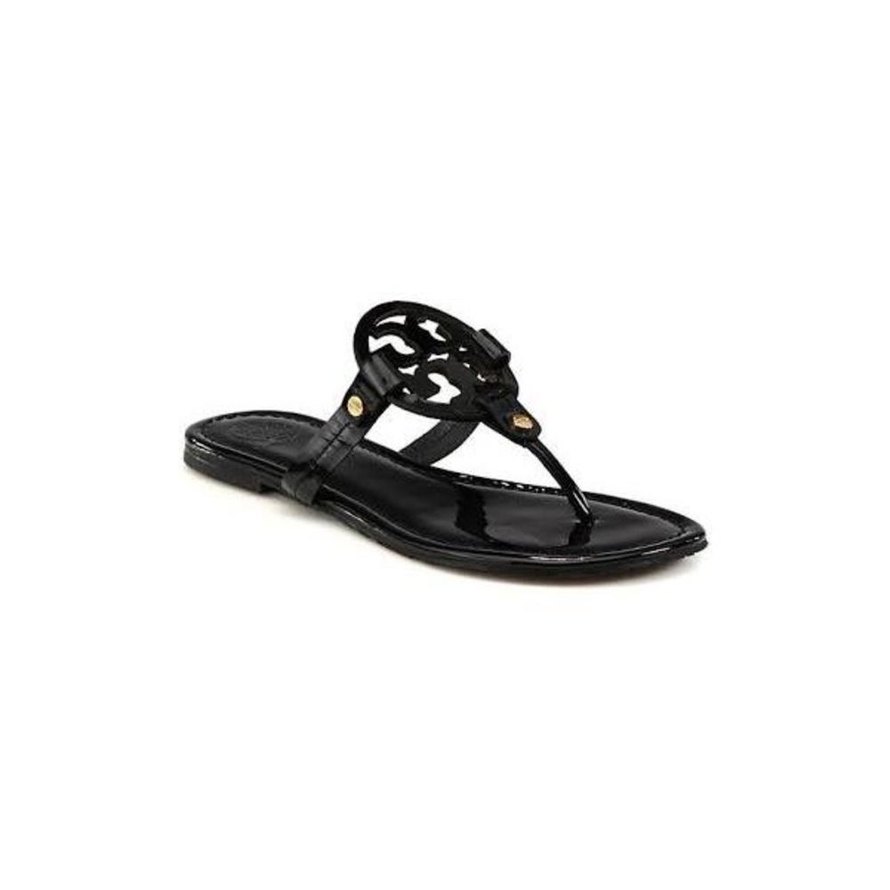 Tory Burch Miller Leather Sandals Black Size 8